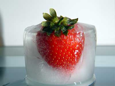 gefrorene Erdbeere